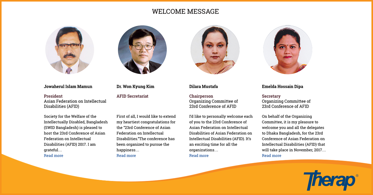 Welcome Messages from AFID23 website