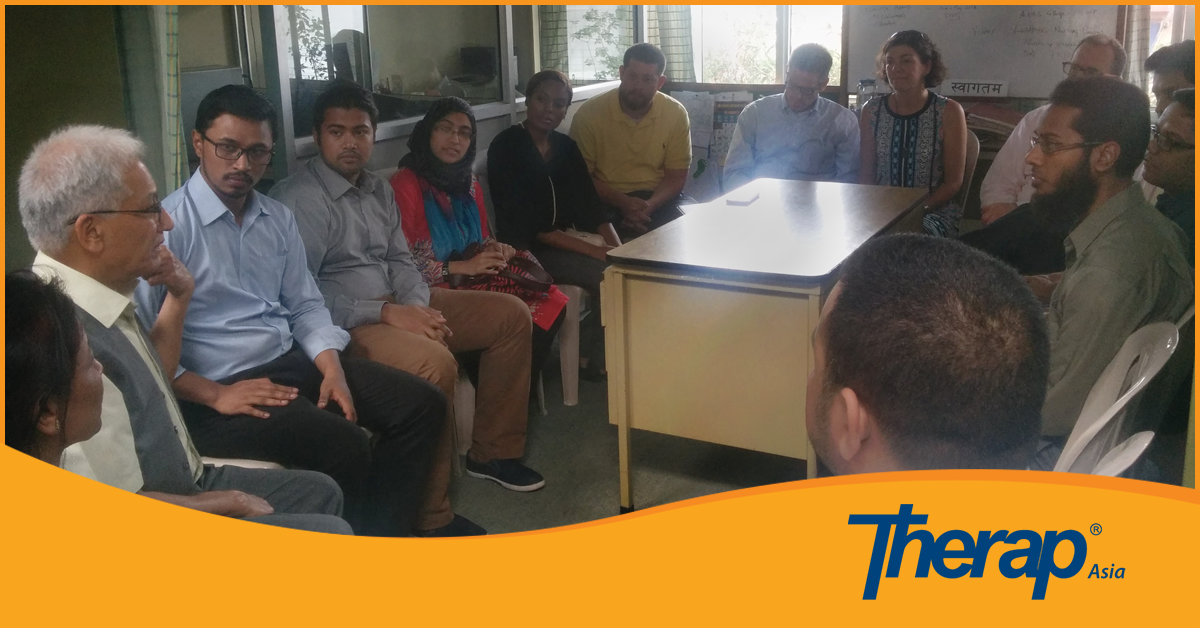 Mr. Bimal Lal Shrestha, CEO of SGCP Nepal talking to Therap Team about their activities