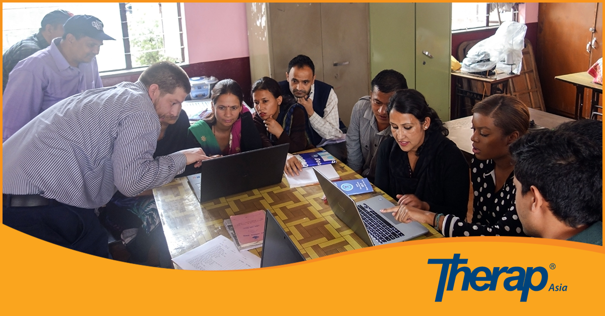 Calvin Christensen and Ebony Johnson, Training and Implementation Specialists of Therap During the Training with Teachers of Navjyoti Centre