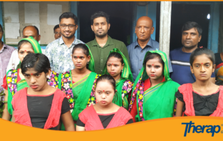 Therap Global team took picture with Special need childrens of Anuvob Buddhi Protibondhi Biddaloy, Gaibandha