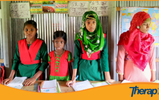 Special needs children are learning academic things in Durgapur Buddhi Protibondhi and Autistic school, Rangpur