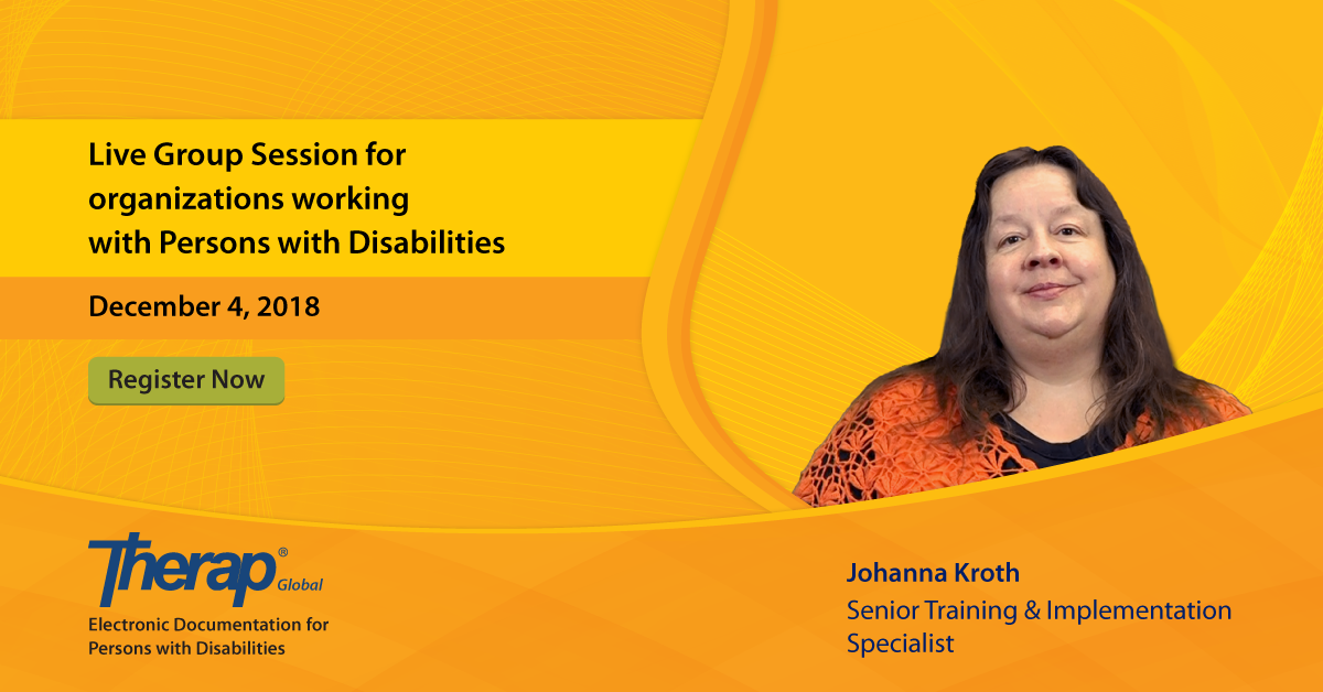 Live Group Session for organizations working with Persons with Disabilities on December 4, 2018