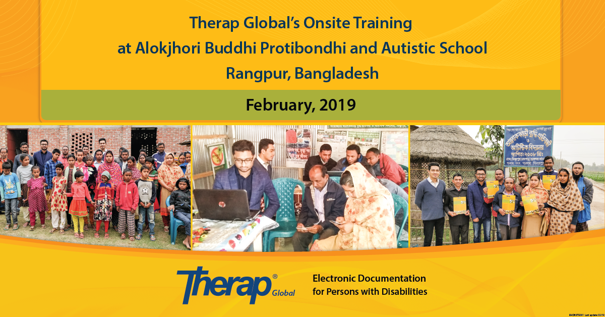 Therap Global’s Onsite Training at Alokjhori Buddhi Protibondhi and Autistic School February, 2019