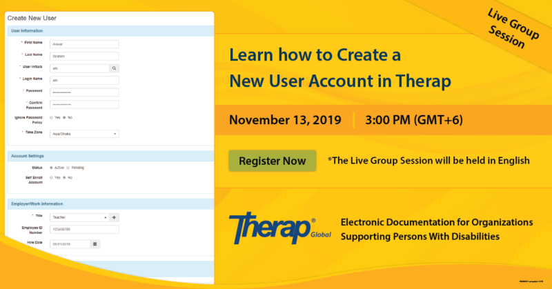 Learn how to Create a New User Account in Therap - Online Documentation ...