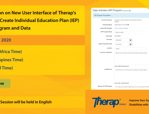 Live Discussion on New User Interface of Therap’s ISP Modules: Create Individual Education Plan (IEP) using ISP Program and Data