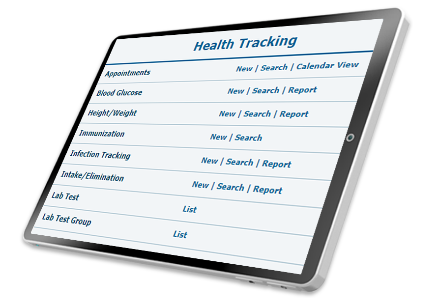 Screenshot of Health Tracking