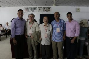 Andalib and Faisal with delegates (From L-R) Prof. Takeshi Kaneko from Japan, Dr. Francis C. Chen, from Singapore and Mr. Sachida Nand Shrivastava, from Nepal