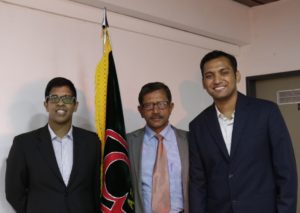Faisal and Andalib with Mr Mamun of SWID, Bangladesh