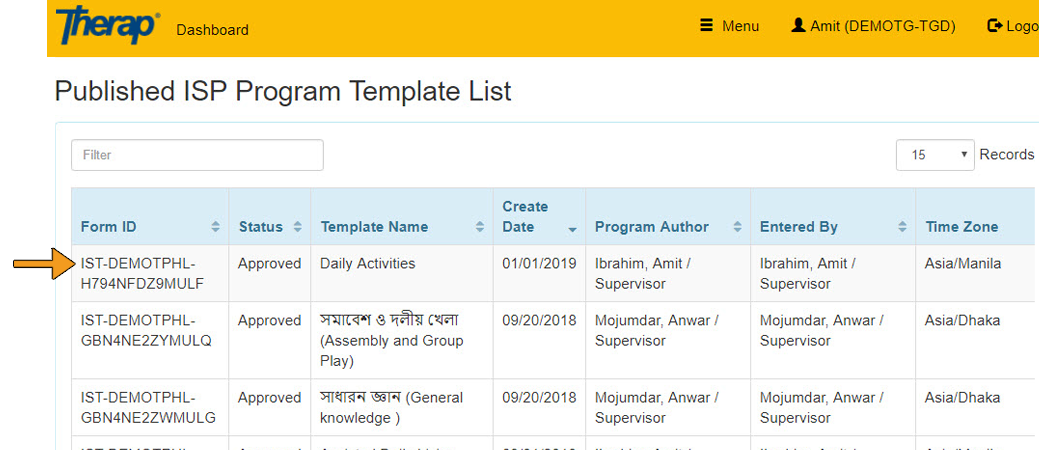 how to apply isp template