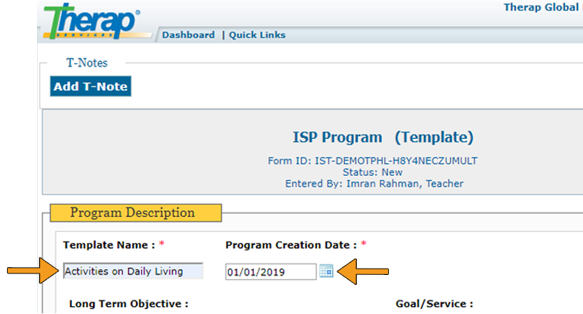 how to create isp template