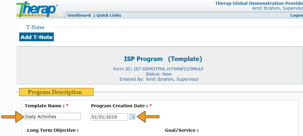 how to create isp template