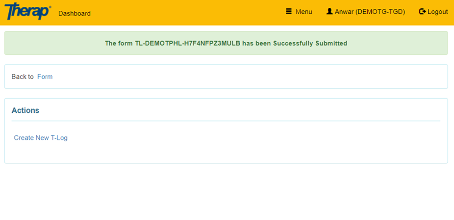 how to create T-Log without an individual