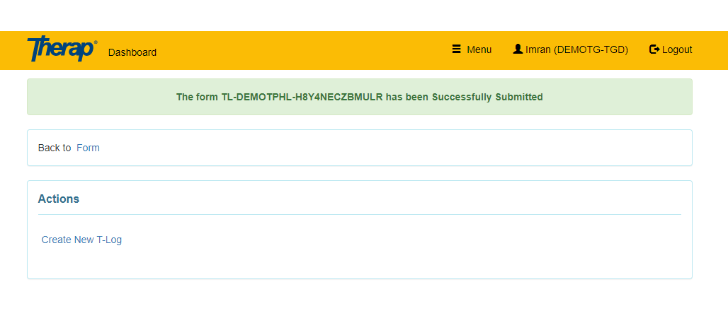 how to create T-Log without an individual