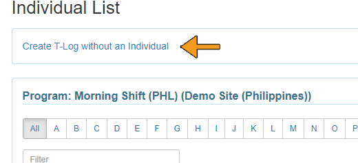 how to create T-Log without an individual