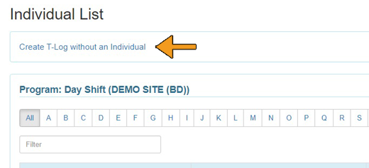 how to create T-Log without an individual