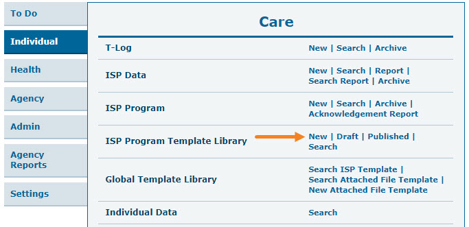 ISP program on therap dashboard