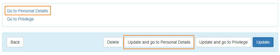 User update button