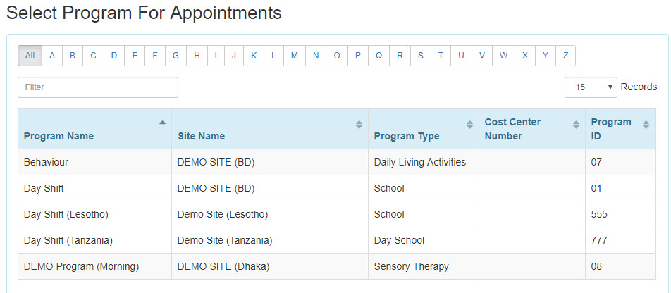 program page