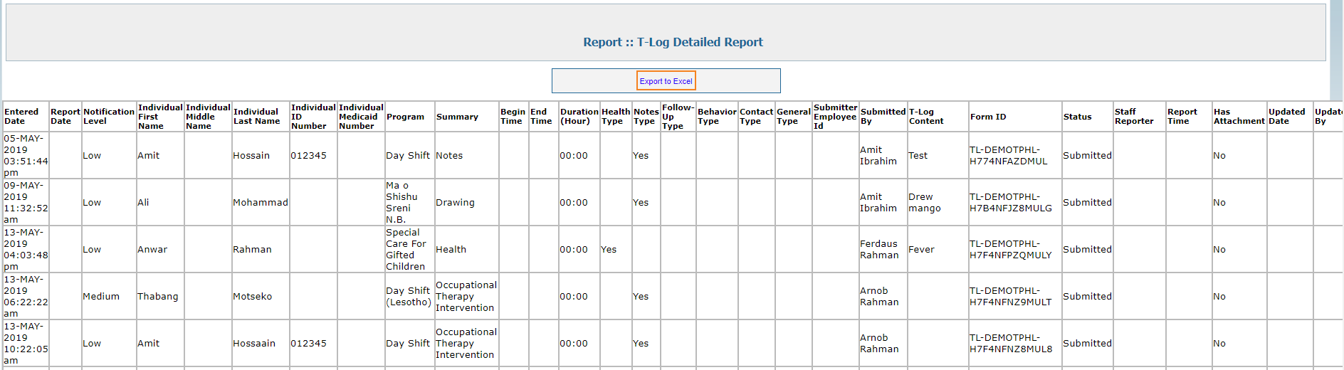 ISP program on therap dashboard