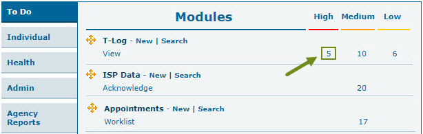 ISP program on therap dashboard