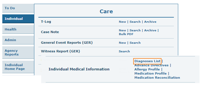 Diagnosis list link 9-25-2019