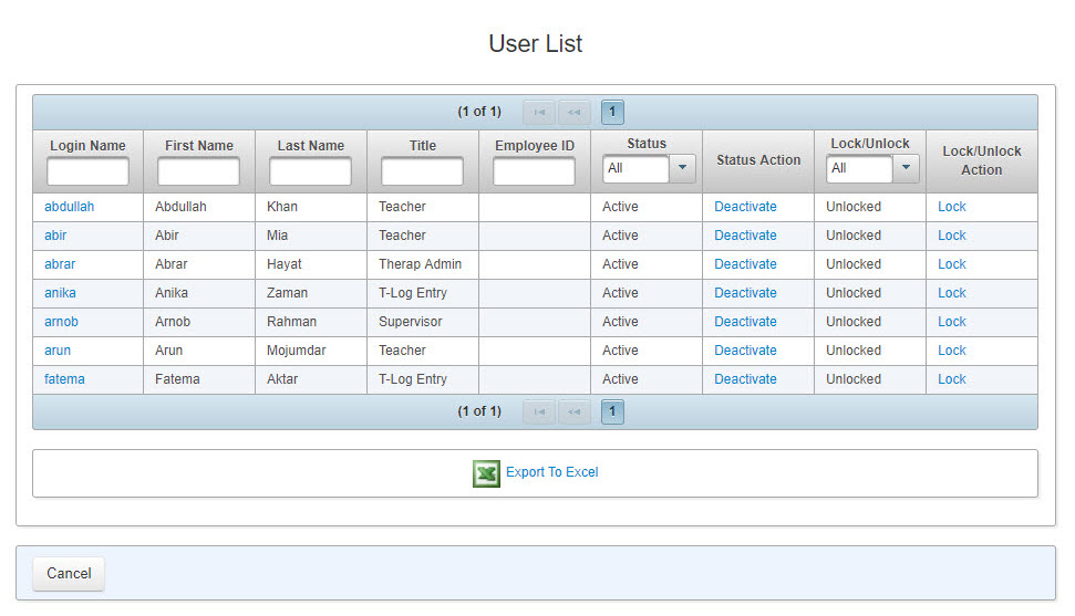 ISP program on therap dashboard