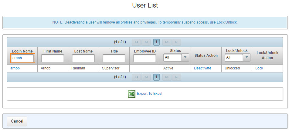 by search select program from isp program list