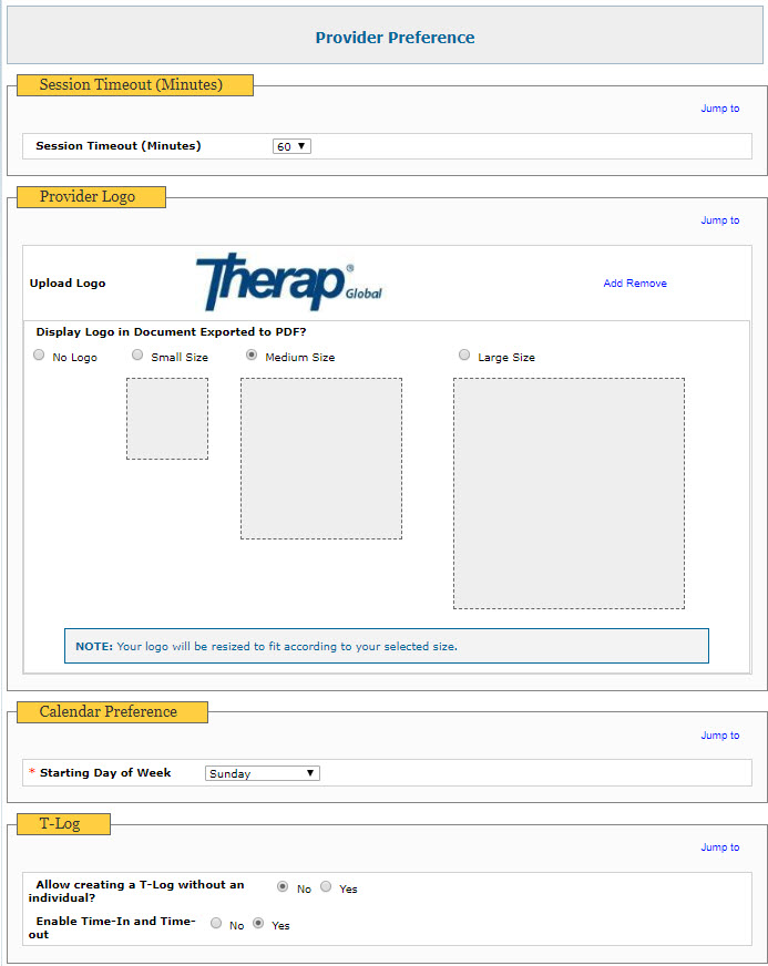 ISP program on therap dashboard