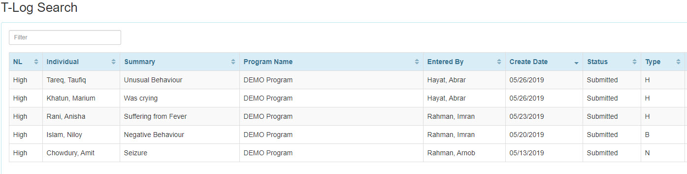 search ISP program on therap dashboard
