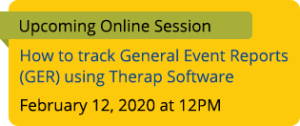 Online Group Session on How to track General Event Reports (GER) using Therap Software