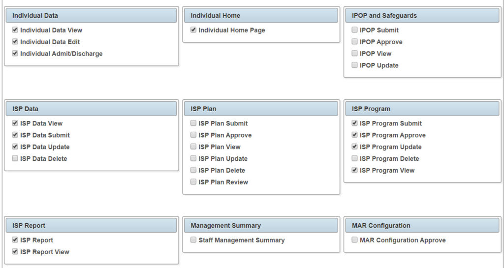 Select Super Roles05072020 ISP program on therap dashboard