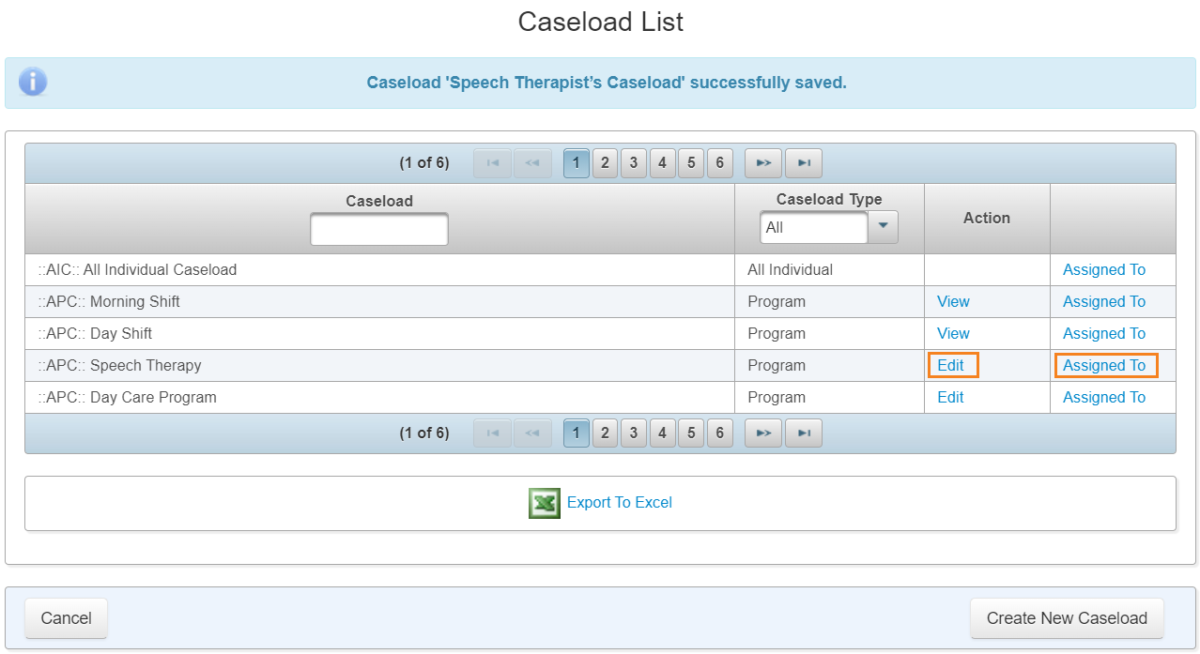 Create New Caseloads Therap Global