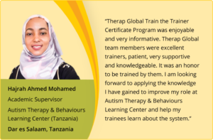 Hajrah Ahmed Mohamed, Academic Supervisor of Autism Therapy & Behaviours Learning Center