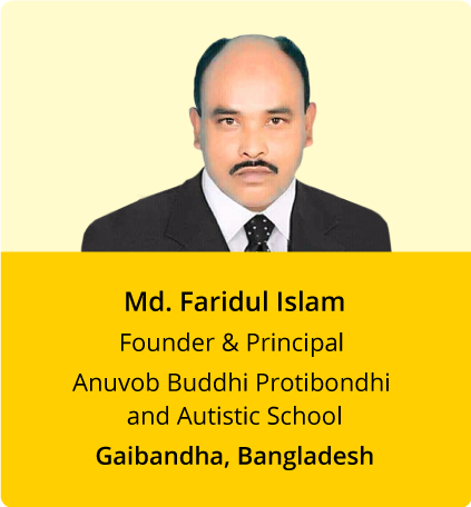 Md. Faridul Islam, Founder & Principal of Anuvob Buddhi Protibondhi and Autistic School