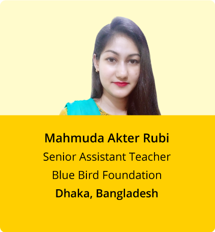 Mahmuda Akter Rubi, Senior Assistant Teacher of Blue Bird Foundation