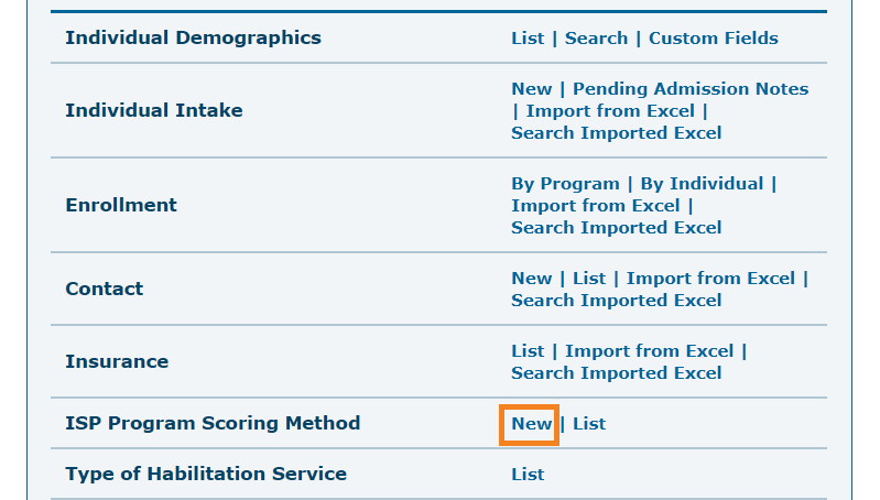 ISP program on therap dashboard