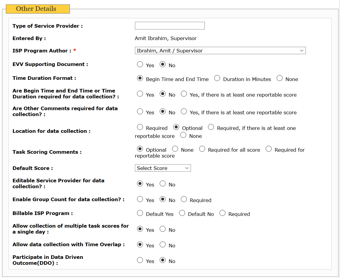 select program from isp program list