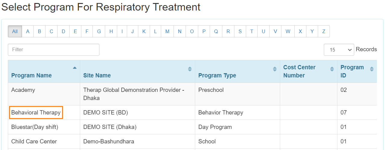 select program from isp program list