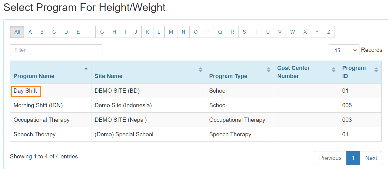 ISP program on therap dashboard