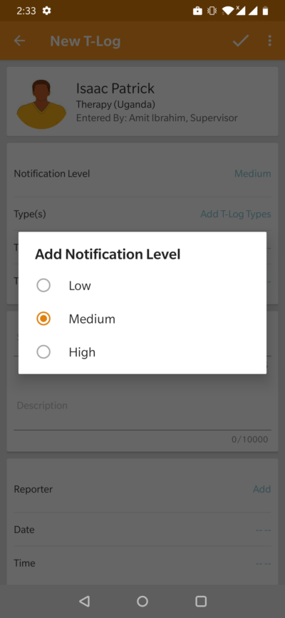 Enter T-Log in Therap Mobile App - Therap Global