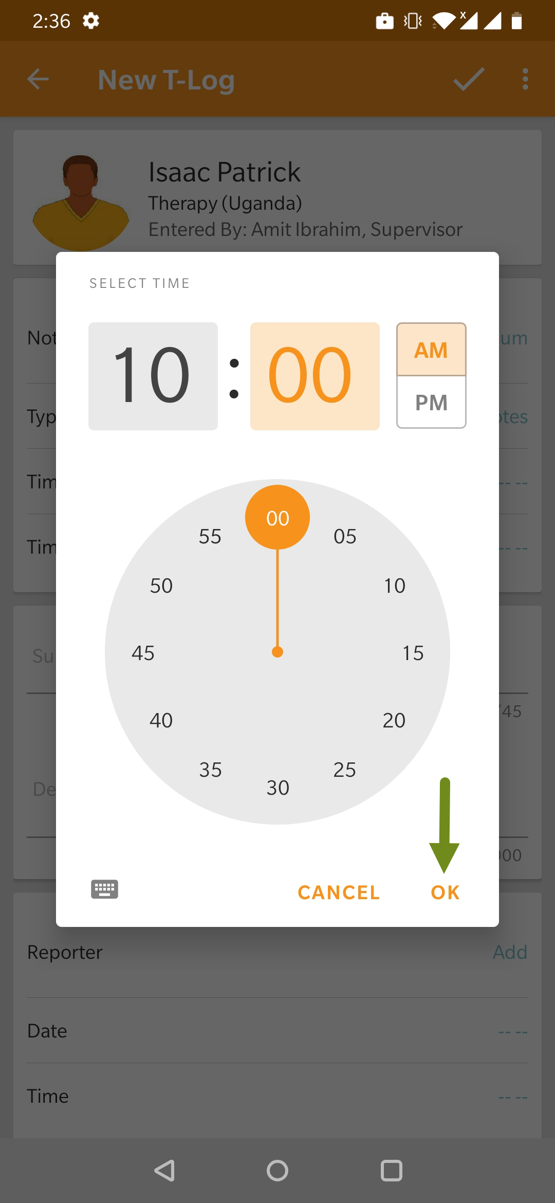 ISP program on therap dashboard