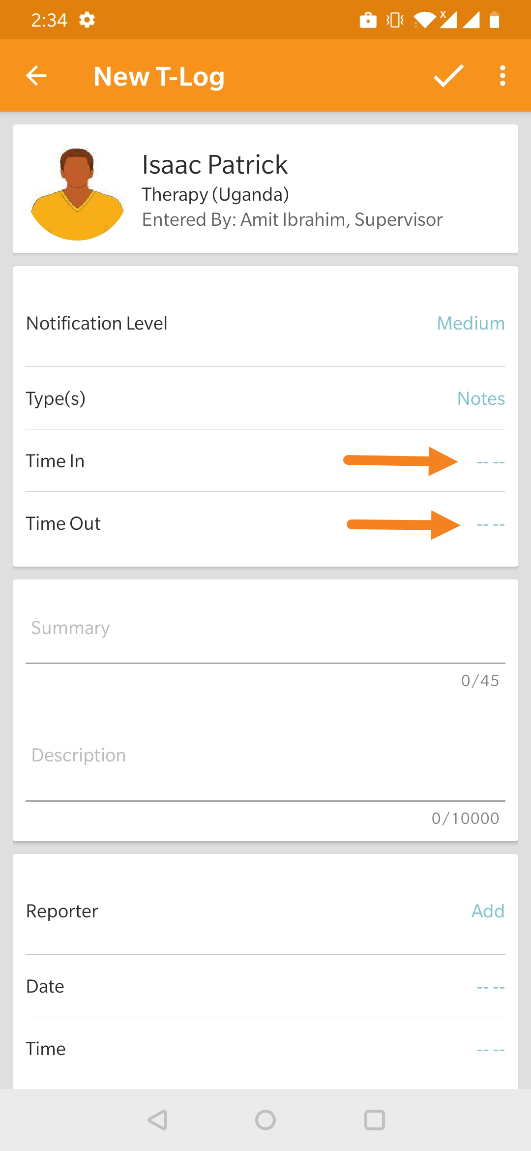 ISP program on therap dashboard