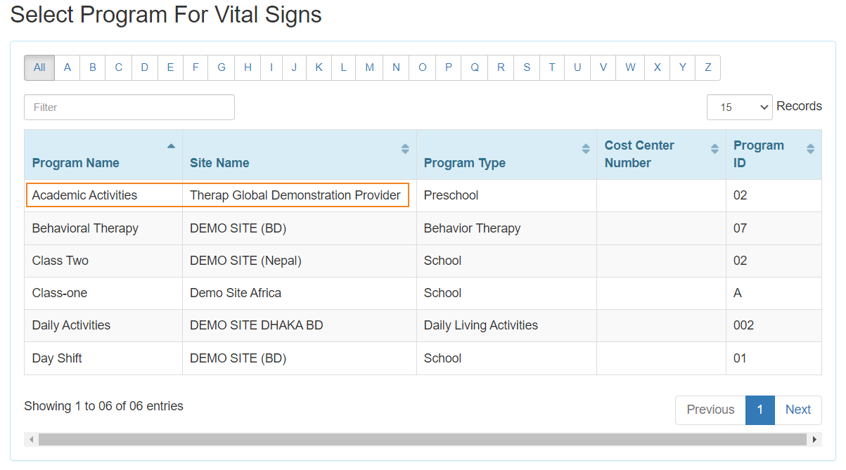 select program from isp program list