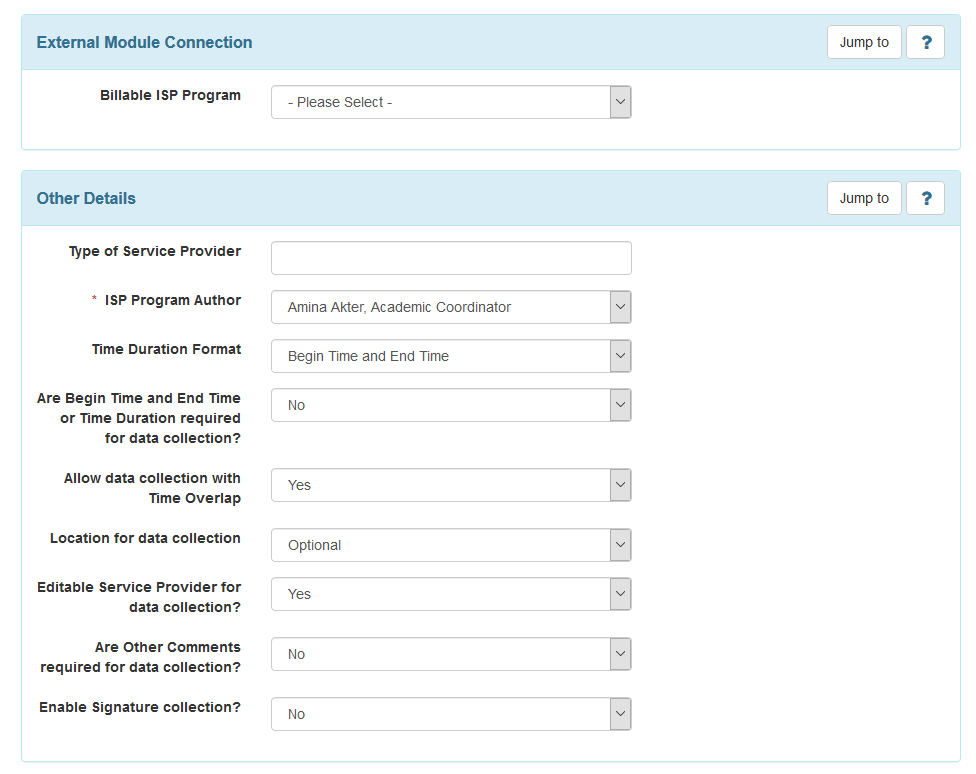 select program from isp program list