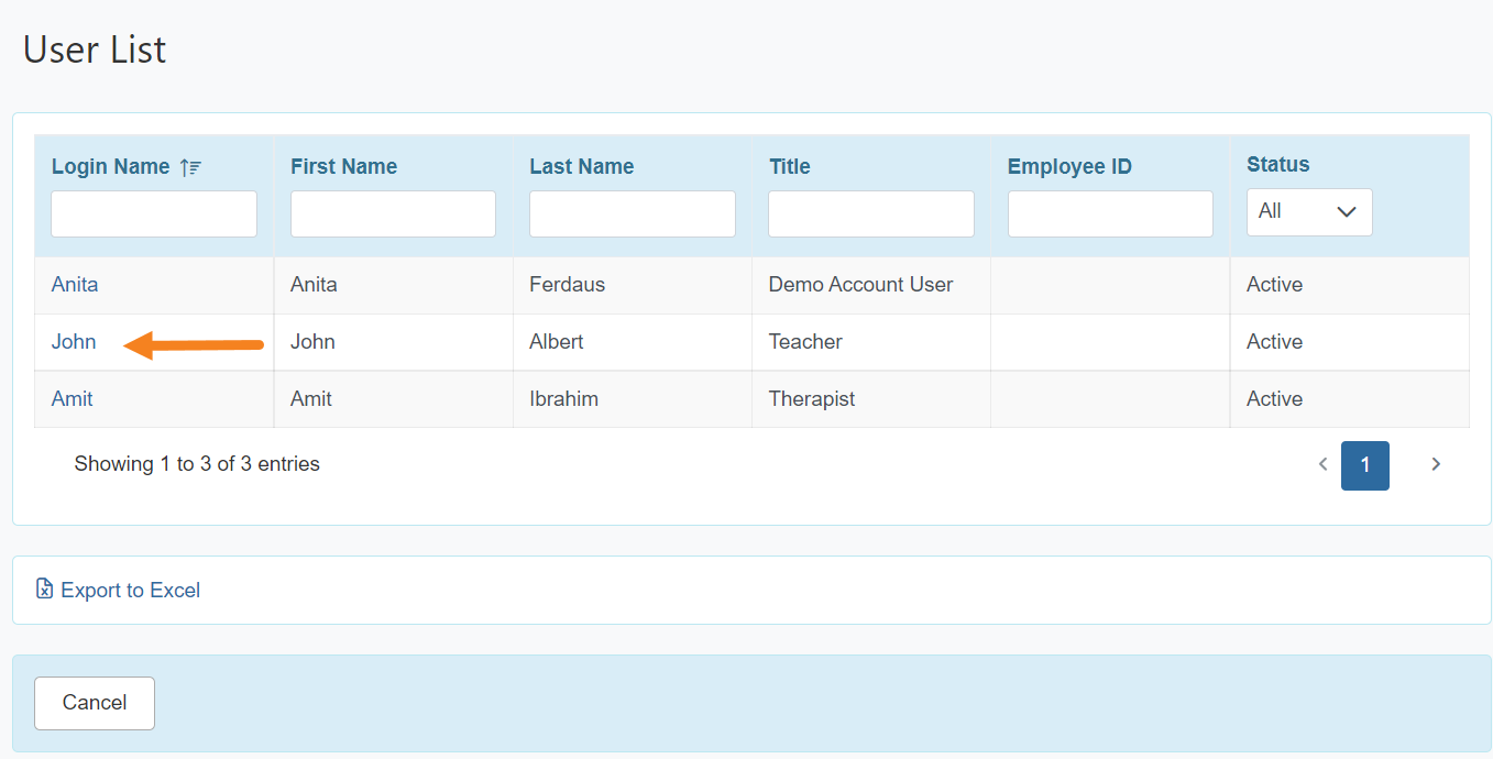 User List select program from isp program list