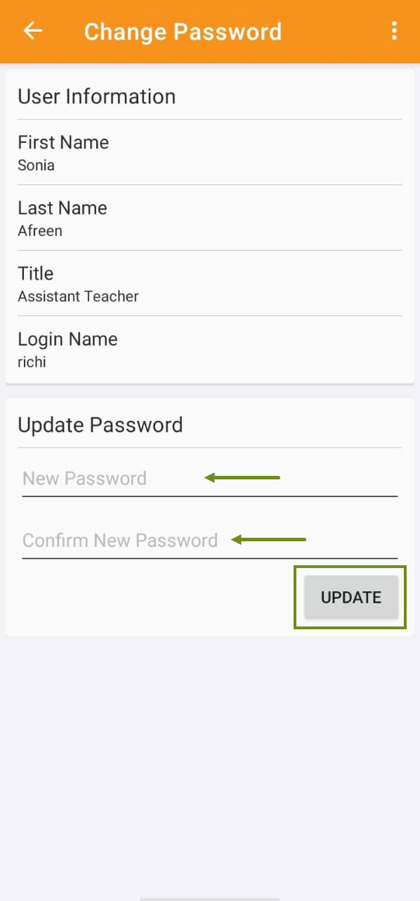 new pass update button