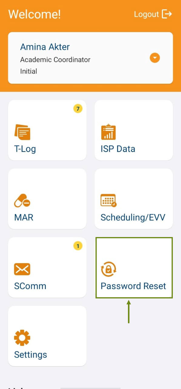 password reset new with box and arrow