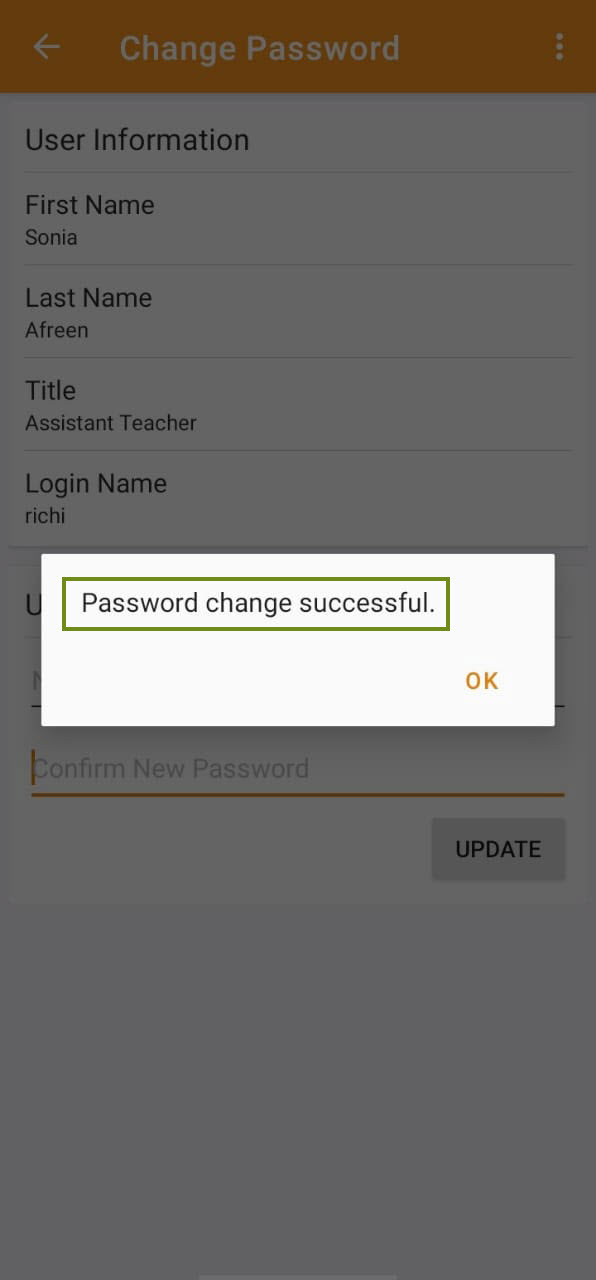 success msg