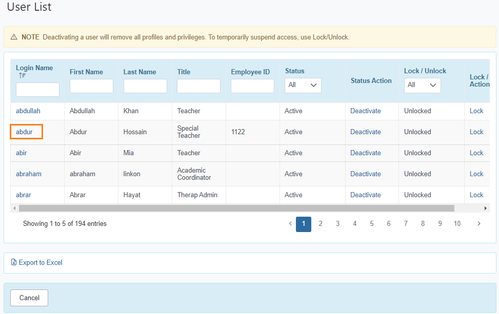 select program from isp program list