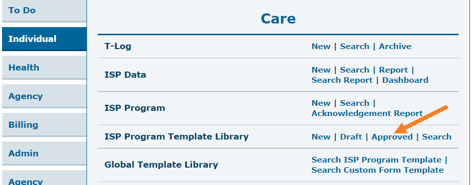 select program from isp program list